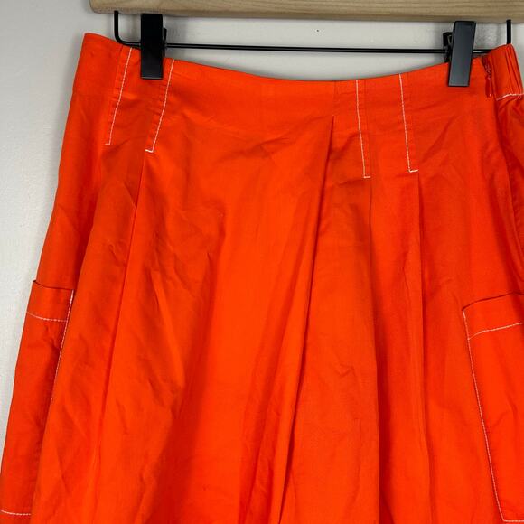 Hunter Bell High Rise Cropped Wide Leg Pants Orange Sz Small Boho Office - Picture 5 of 8